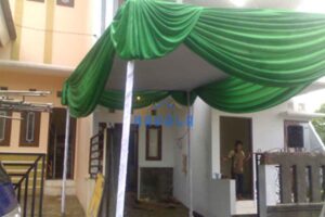 Tenda Plafon VIP Hijau Botol Tenda Rumbai Dekor