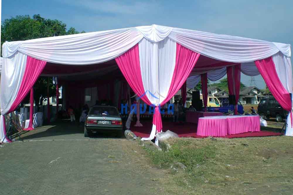 Tenda Dekorasi Nuansa Putih Pink